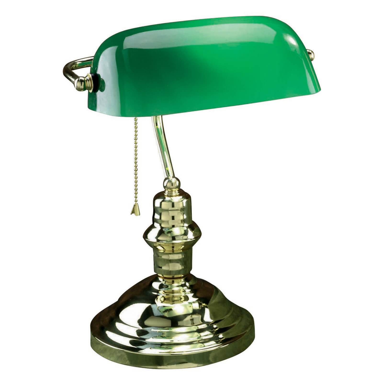 Our first model is the classic green glass shade design, which you may recognize from countless films and possibly your own parents or grandparents