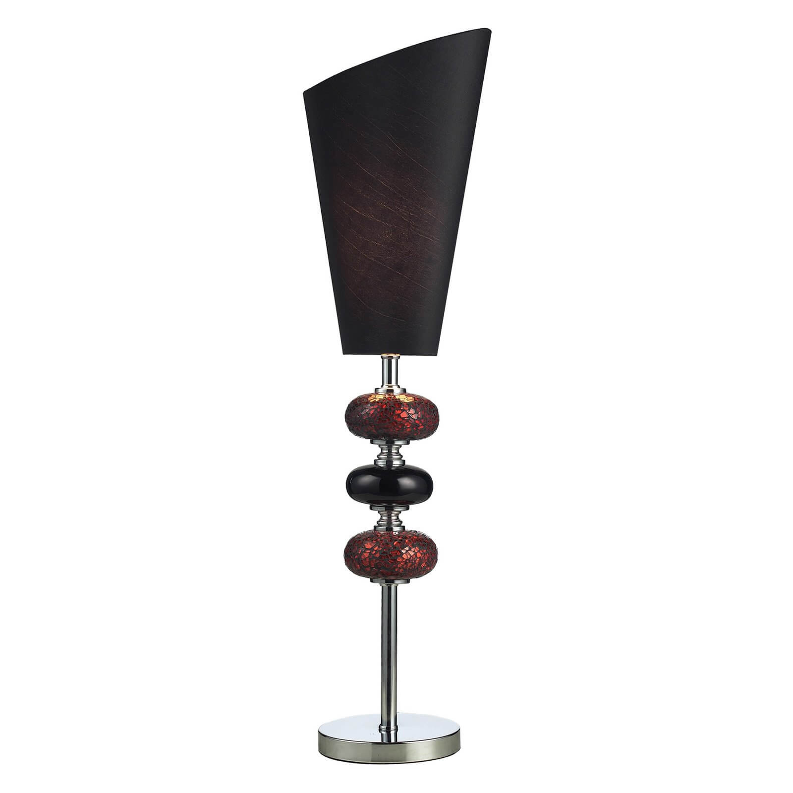 Our first torch lamp features a modern design, with metal body and angular shade.