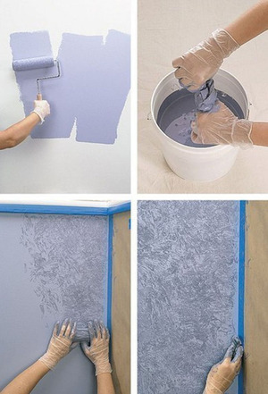 Декоративный способ покраски стен.