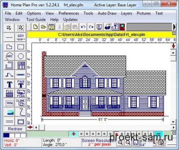 строительный чертеж в программе Home Plan Pro